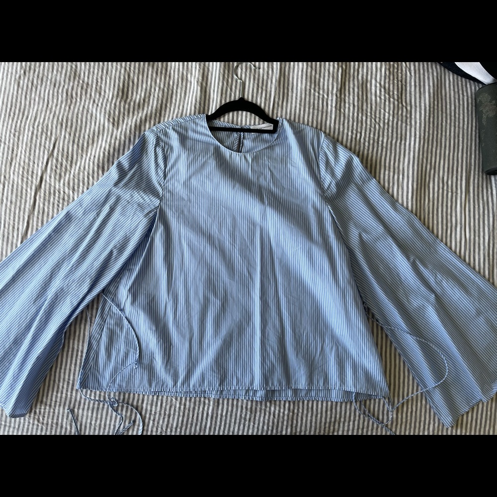 Scanlan Theodore size 8 blue and white striped shirt - Picture 2 of 7